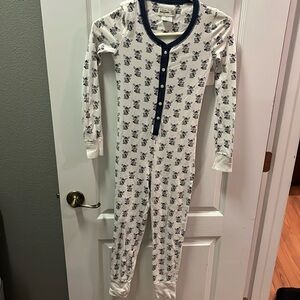 Abercrombie kids girls sleep onesie with the Abercrombie moose logo
